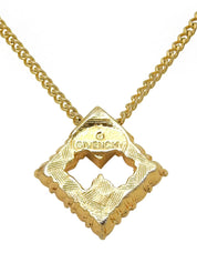 Rhinestone Logo Plate Necklace