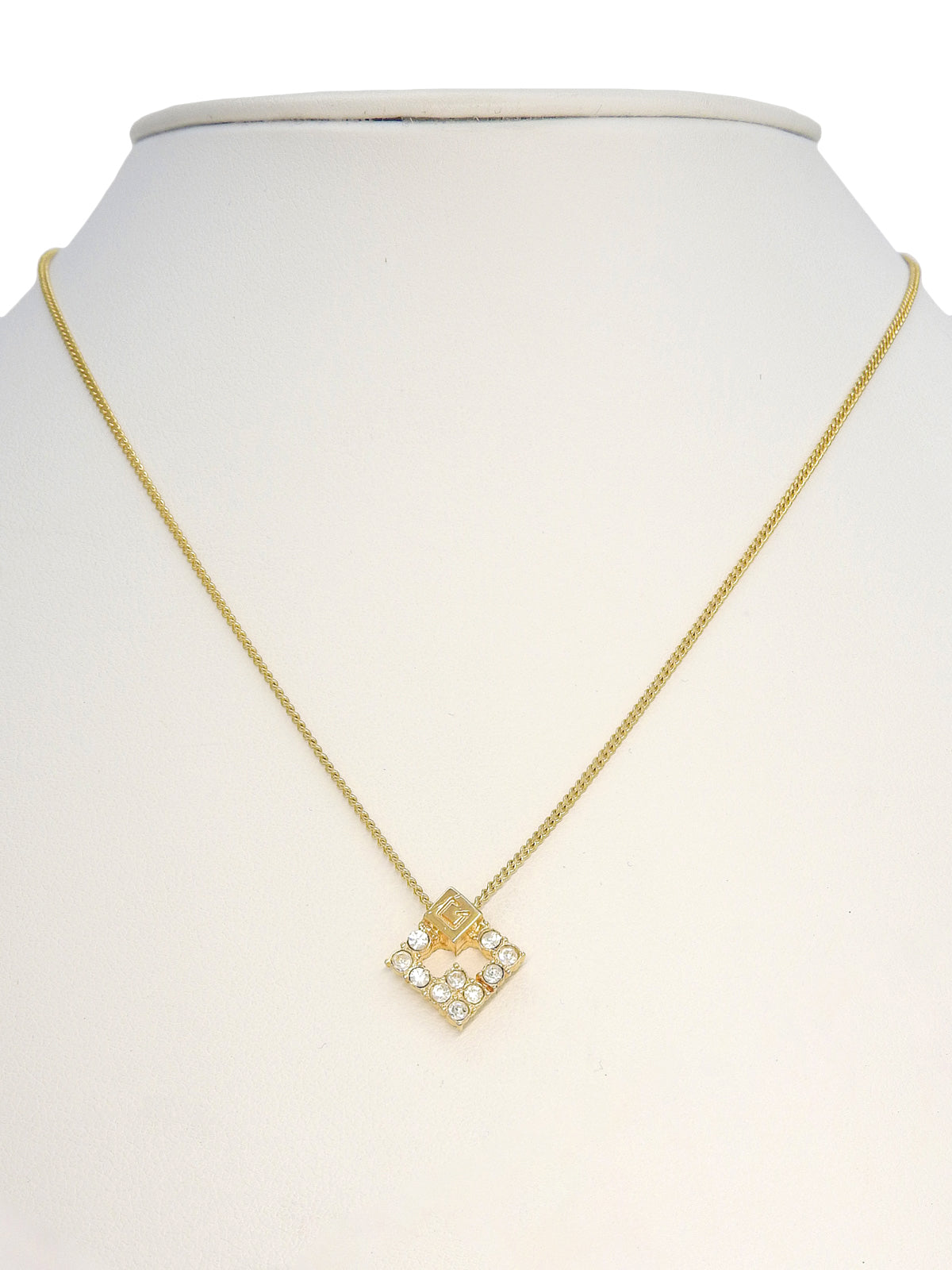 Rhinestone Logo Plate Necklace