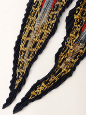 Feux de Route Carriage Lantern Pattern Pleated Scarf Red/Multi