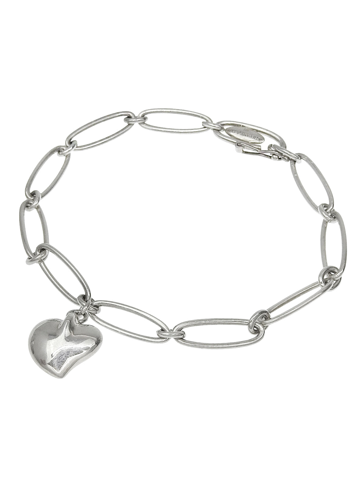 925 Curved Heart Bracelet Silver