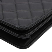 Circa 2015 Matelassé Stitch CC Mark Embossed Chain Wallet Black