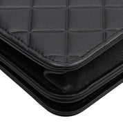 Circa 2015 Matelassé Stitch CC Mark Embossed Chain Wallet Black