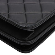 Circa 2015 Matelassé Stitch CC Mark Embossed Chain Wallet Black