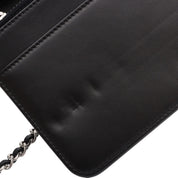 Circa 2015 Matelassé Stitch CC Mark Embossed Chain Wallet Black