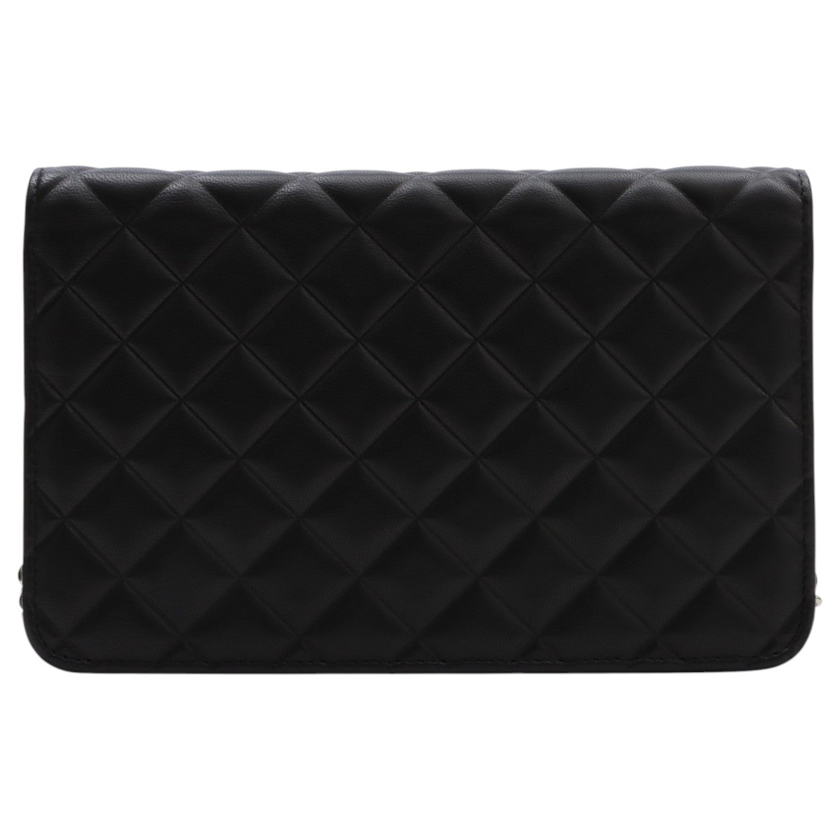 Circa 2015 Matelassé Stitch CC Mark Embossed Chain Wallet Black