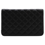 Circa 2015 Matelassé Stitch CC Mark Embossed Chain Wallet Black