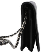 Circa 2015 Matelassé Stitch CC Mark Embossed Chain Wallet Black