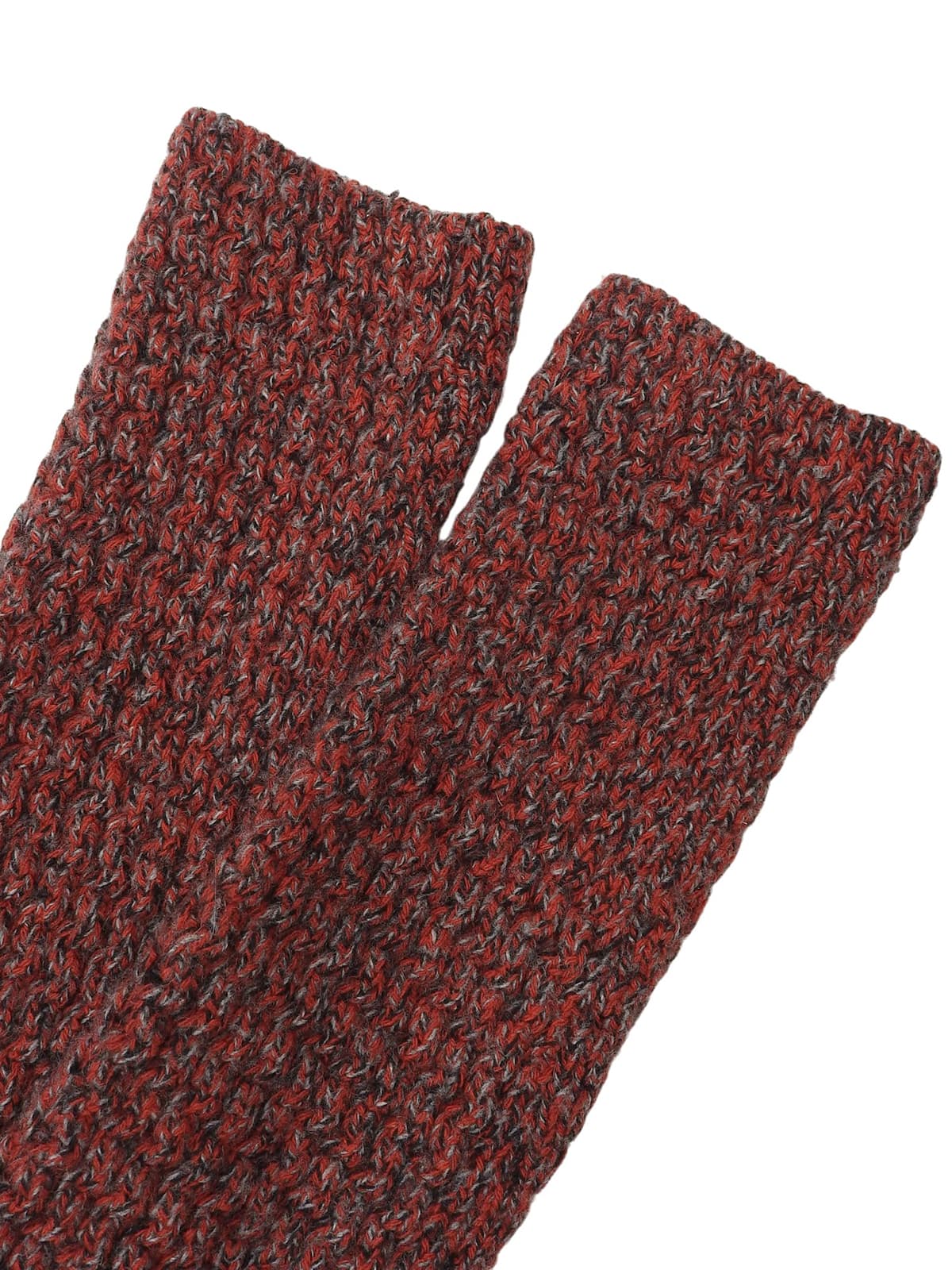 Wool Blend Color Knit Cardigan #38 Red/Grey