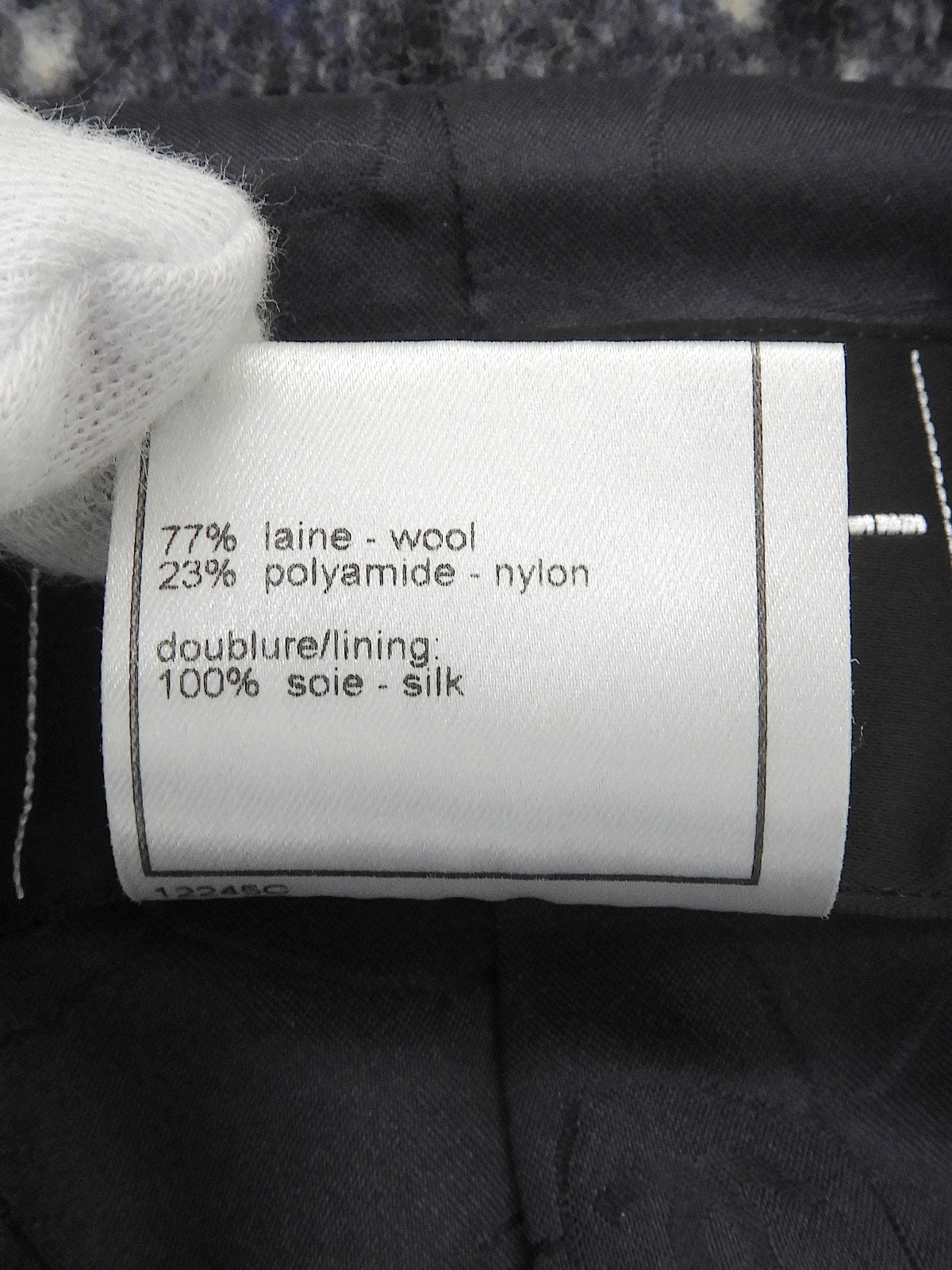 Tweed CC Mark Button Jacket #36 Navy/White