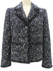 Tweed CC Mark Button Jacket #36 Navy/White