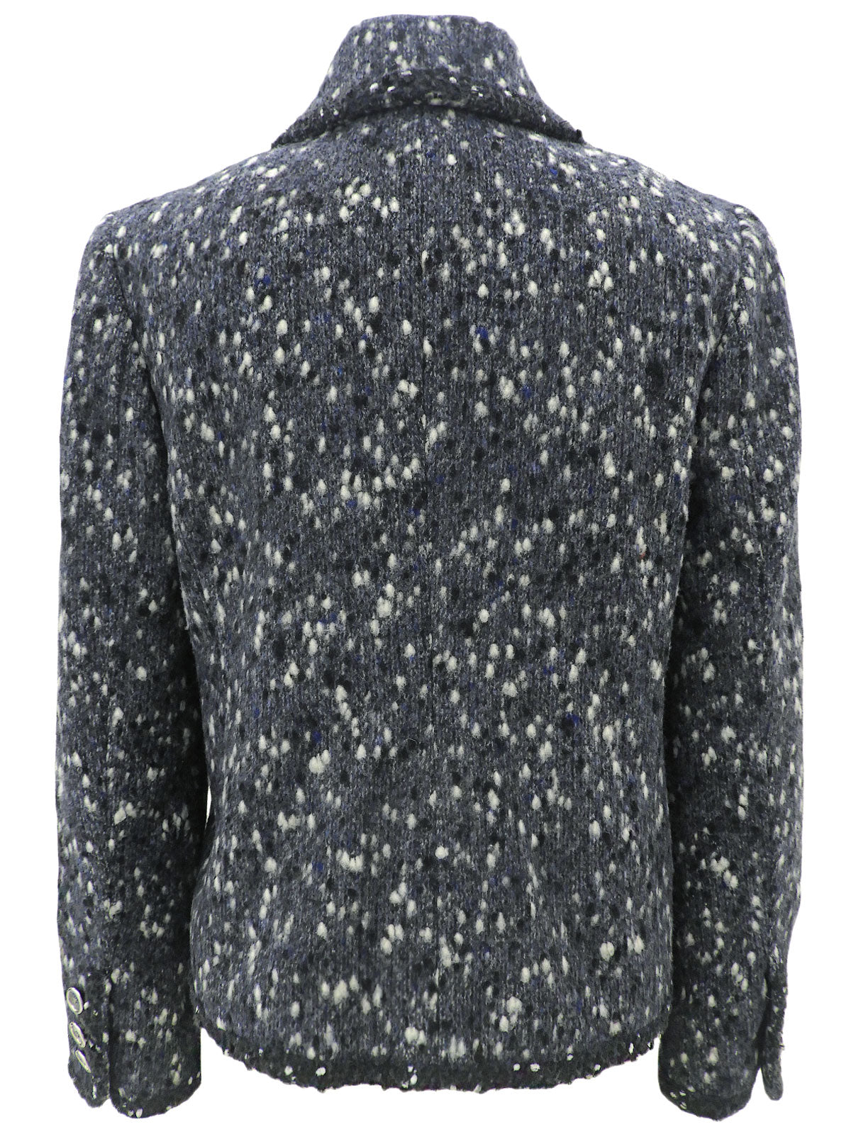 Tweed CC Mark Button Jacket #36 Navy/White