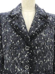Tweed CC Mark Button Jacket #36 Navy/White