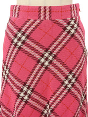 Nova Check Pattern Skirt Pink #36