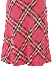 Nova Check Pattern Skirt Pink #36