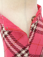 Nova Check Pattern Skirt Pink #36