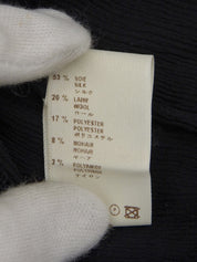 シルクウールコンビフリンジカラーカーディガン #34 ブラック/グレー