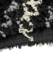 シルクウールコンビフリンジカラーカーディガン #34 ブラック/グレー