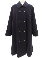 1993 Cashmere CC Mark Button Long Coat #40 Navy