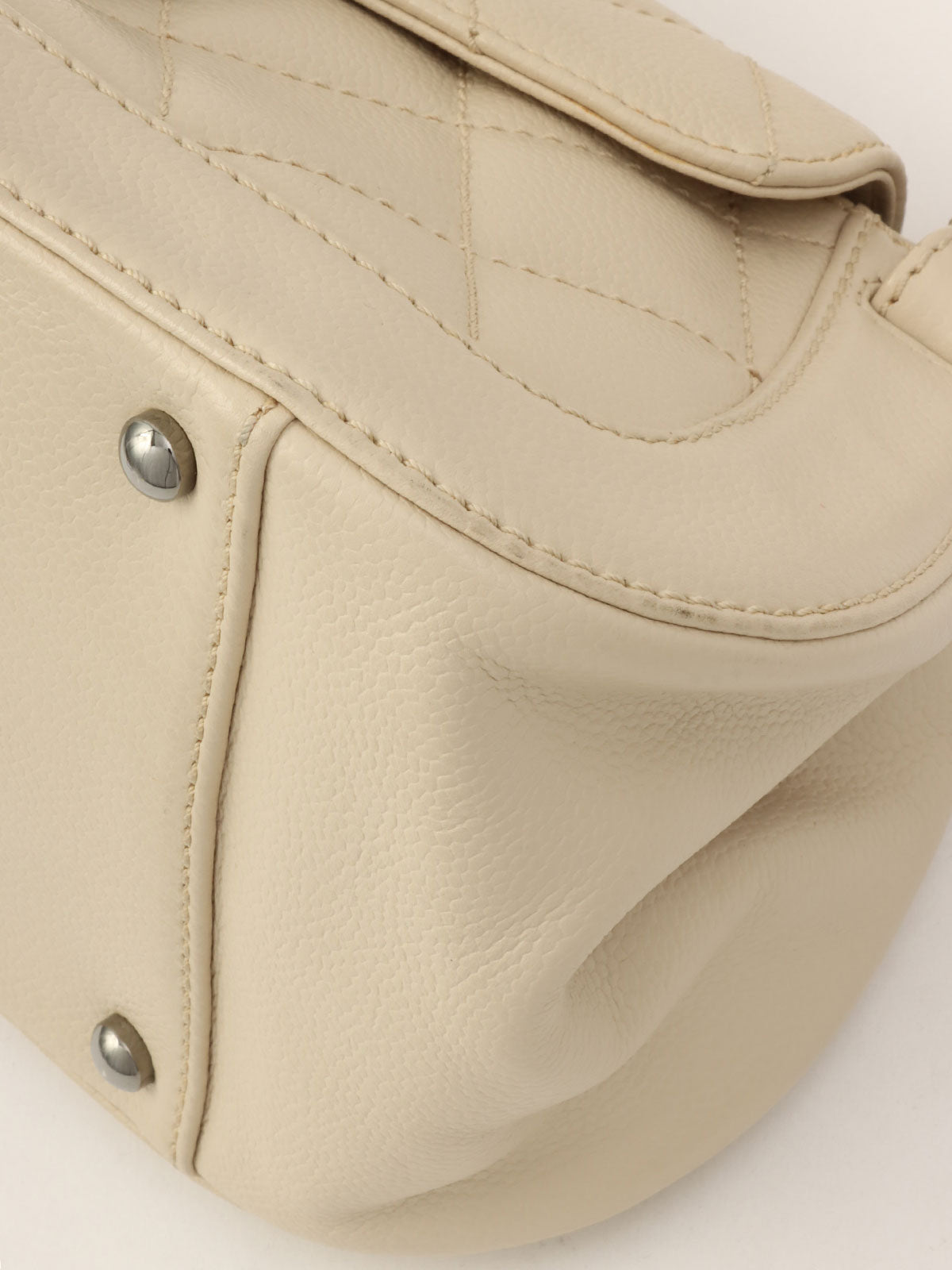 Circa 2005 Caviar Skin 2.55 Shoulder Bag, Beige