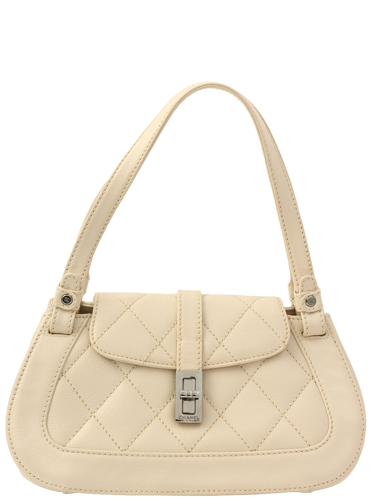 Circa 2005 Caviar Skin 2.55 Shoulder Bag, Beige