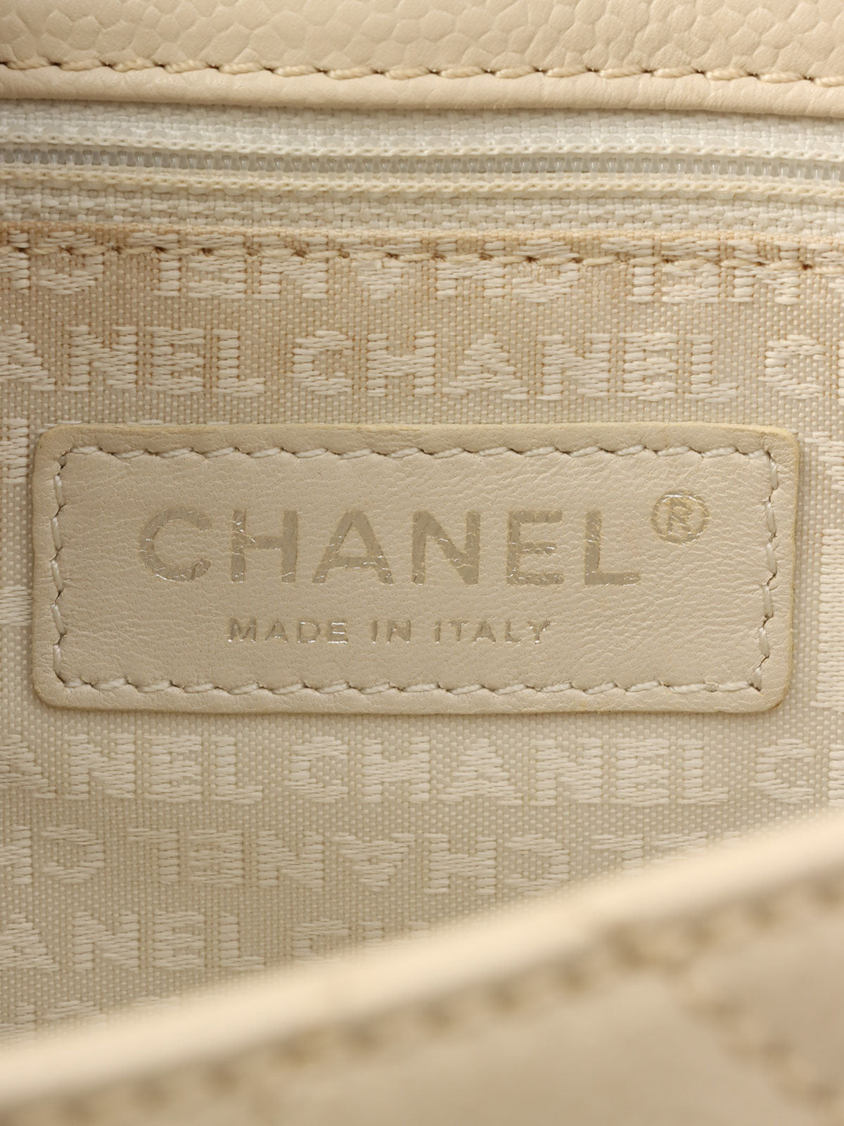 Circa 2005 Caviar Skin 2.55 Shoulder Bag, Beige