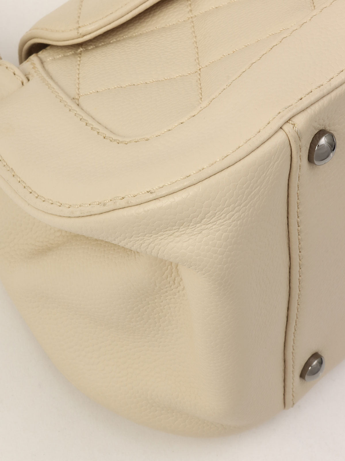 Circa 2005 Caviar Skin 2.55 Shoulder Bag, Beige