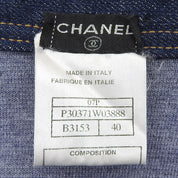 2007 Denim Combo CC Logo Button Dress #40 Indigo