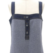2007 Denim Combo CC Logo Button Dress #40 Indigo