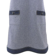 2007 Denim Combo CC Logo Button Dress #40 Indigo