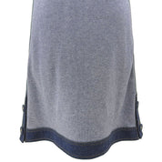 2007 Denim Combo CC Logo Button Dress #40 Indigo