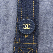 2007 Denim Combo CC Logo Button Dress #40 Indigo