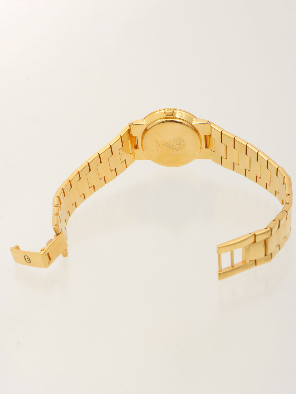 ラウンドロゴフェイスウォッチ ゴールド/グリーン