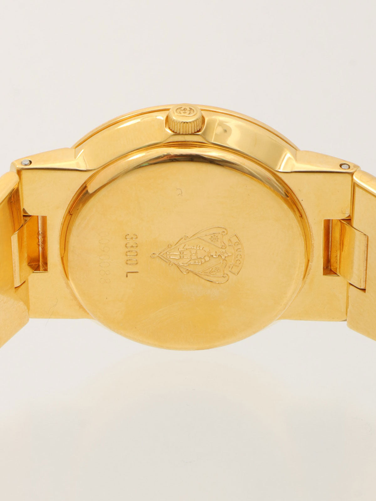 ラウンドロゴフェイスウォッチ ゴールド/グリーン