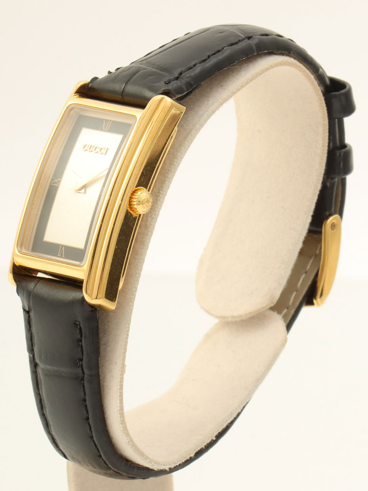 Rectangular Logo Face Watch 18mm 2600L Quartz Ivory/Black