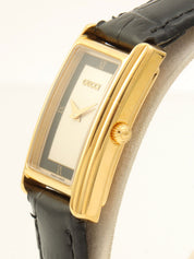 Rectangular Logo Face Watch 18mm 2600L Quartz Ivory/Black