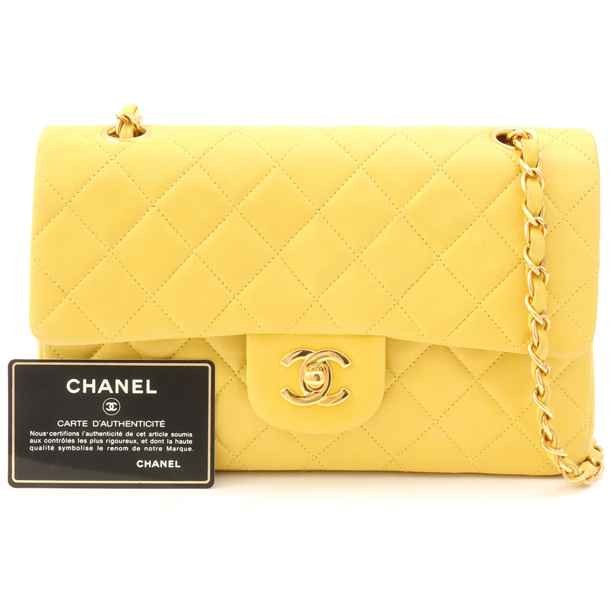 1998 Classic Flap Chain Bag, 23cm, Yellow