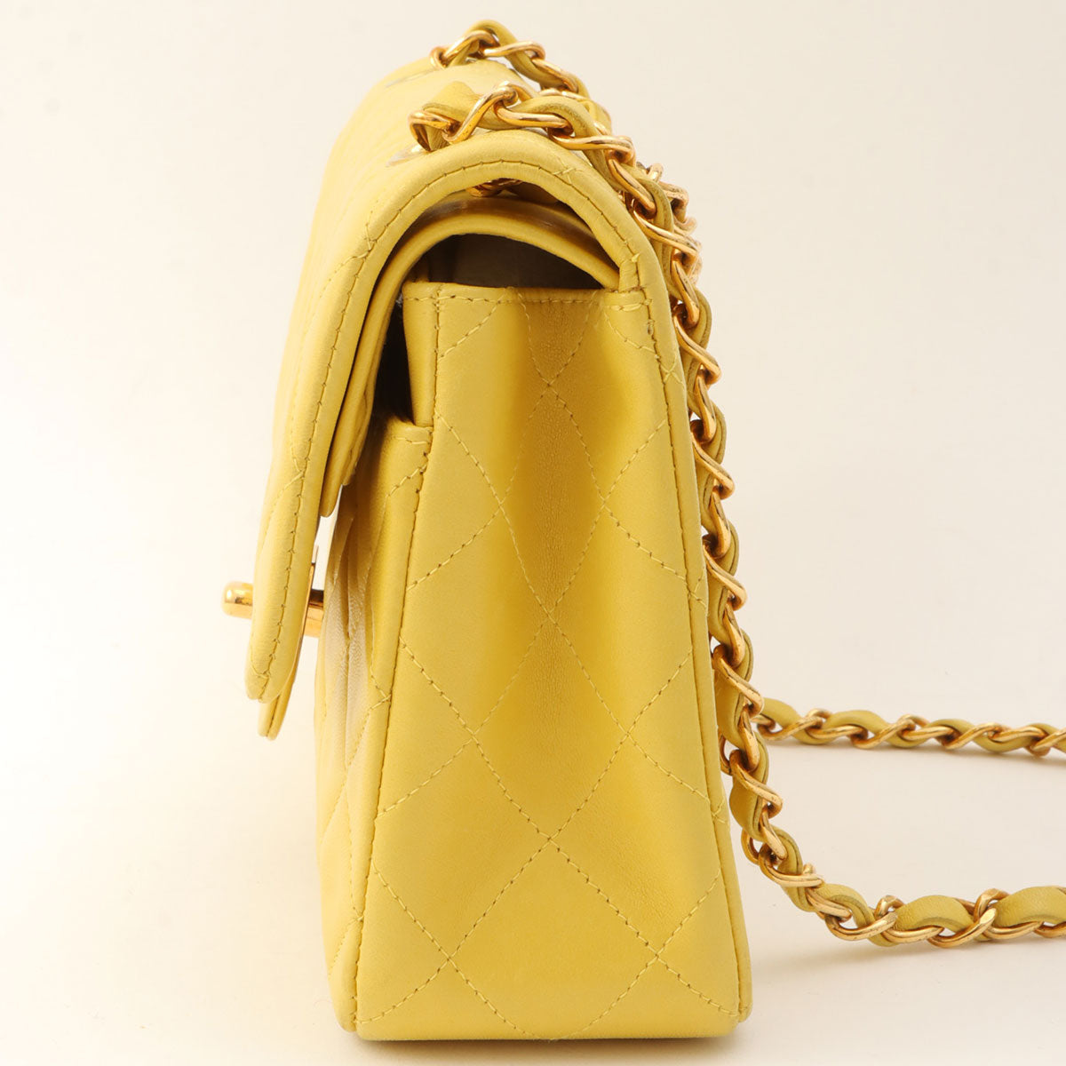 1998 Classic Flap Chain Bag, 23cm, Yellow