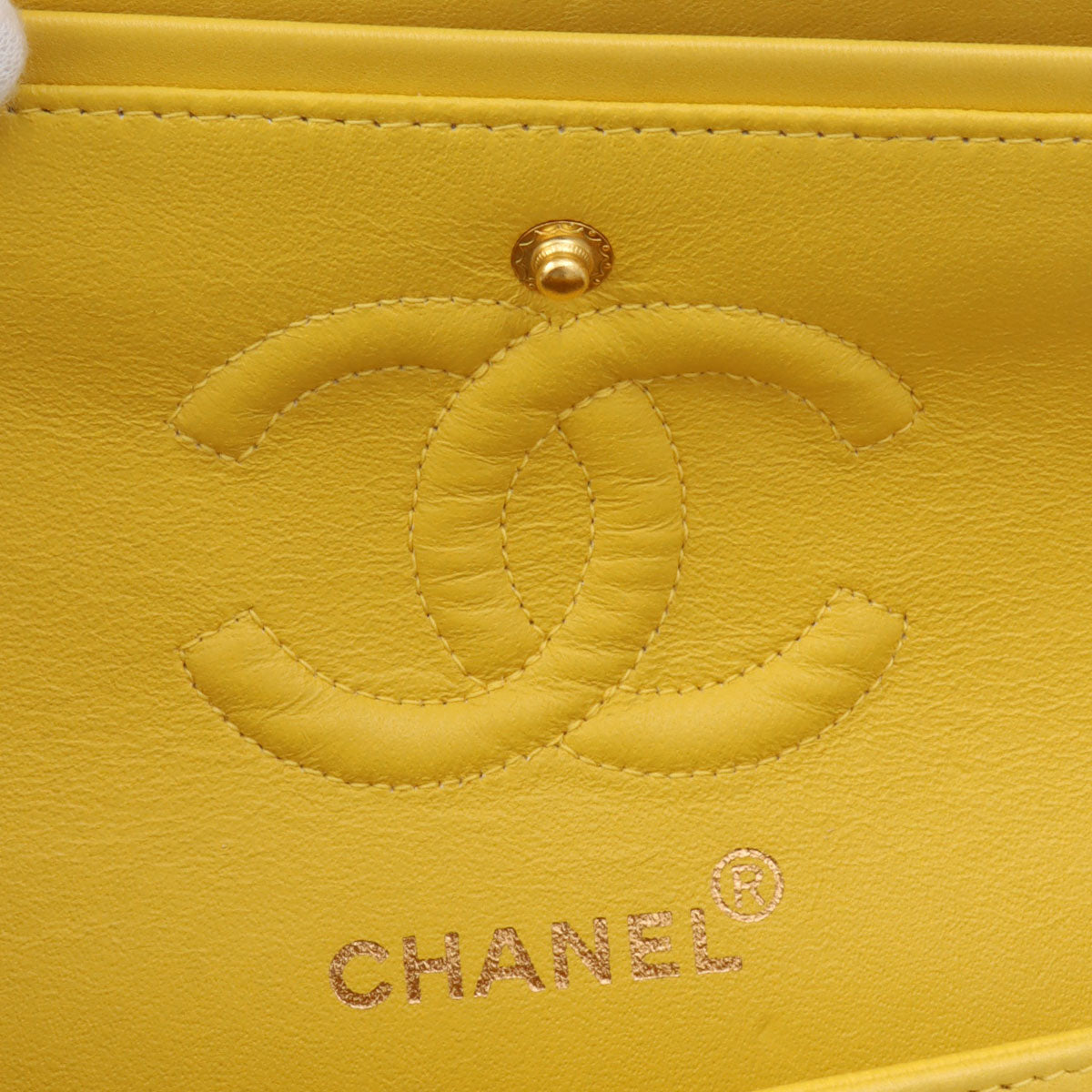 1998 Classic Flap Chain Bag, 23cm, Yellow
