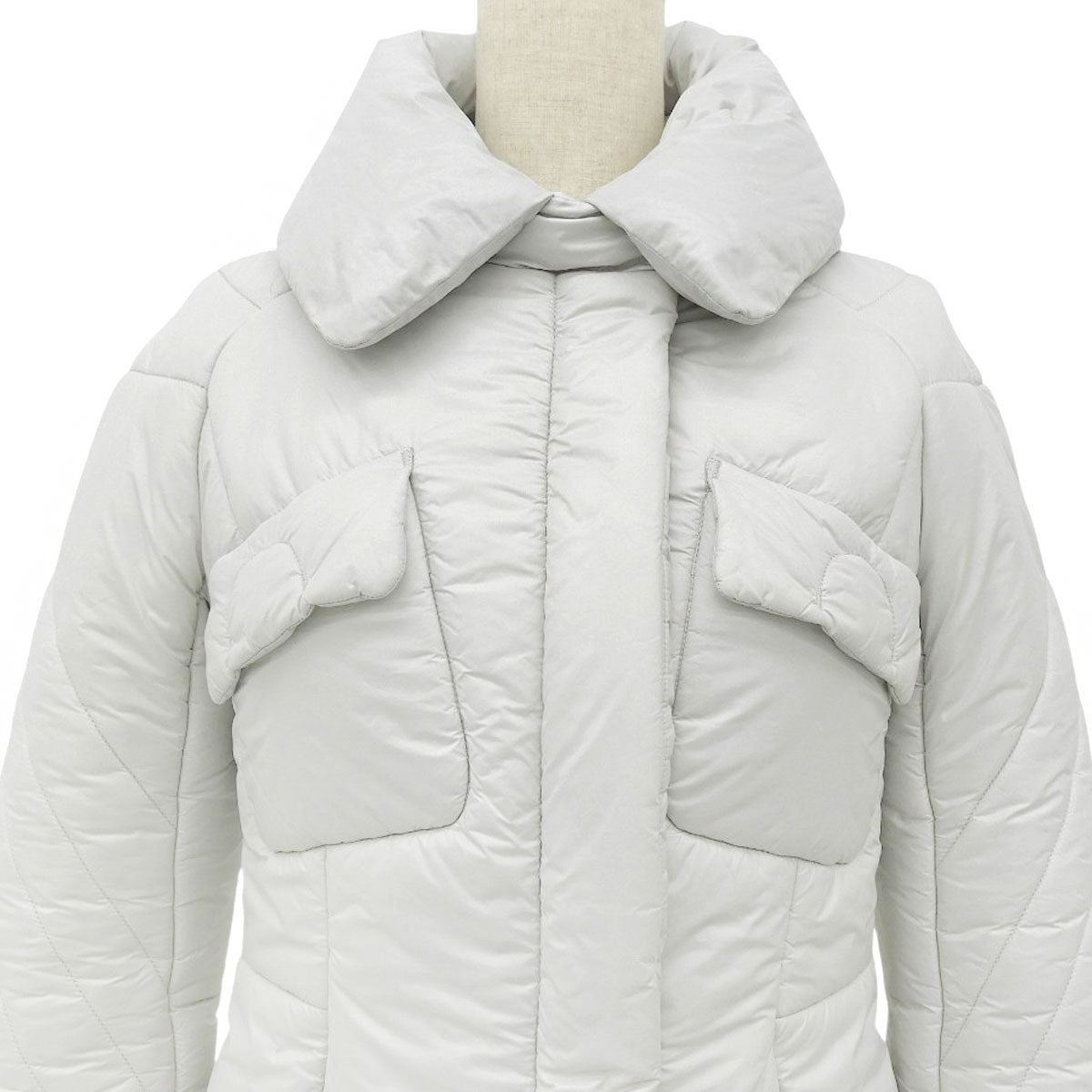 Logo Embroidered Down Jacket #36 Gray