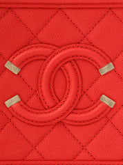 2019年頃製 キャビアスキンCCフィリグリー2Wayバッグ レッド