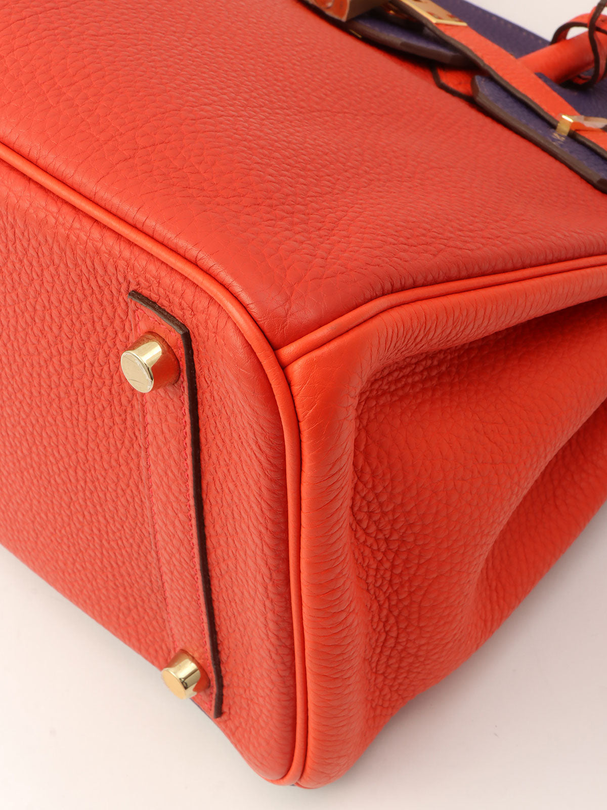 2012 Made Birkin 30 Rouge Vif/Rouge Pivoine/Ultraviolet