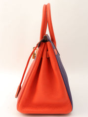 2012 Made Birkin 30 Rouge Vif/Rouge Pivoine/Ultraviolet