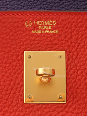 2012 Made Birkin 30 Rouge Vif/Rouge Pivoine/Ultraviolet
