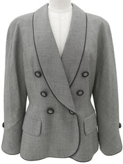 Piped Double-Breasted Jacket #11 Gray