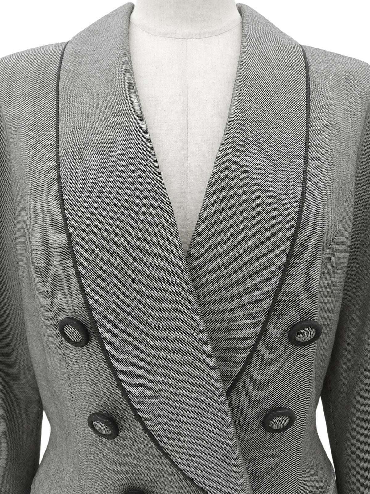 Piped Double-Breasted Jacket #11 Gray