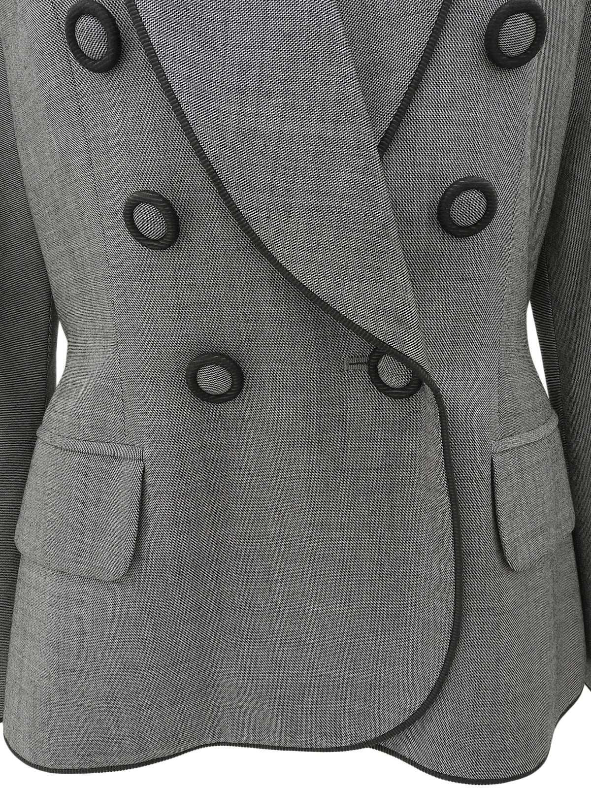 Piped Double-Breasted Jacket #11 Gray