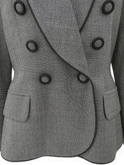 Piped Double-Breasted Jacket #11 Gray