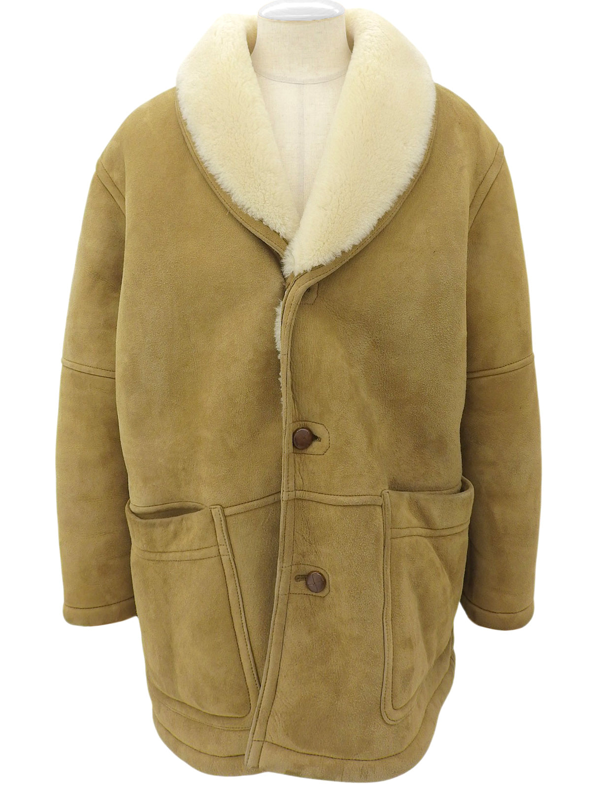 シープスキンムートンコート #Men's L ベージュ