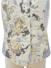 Silk Multi-motif Vest #40 Light Beige/Multi-color