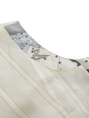 Silk Multi-motif Vest #40 Light Beige/Multi-color